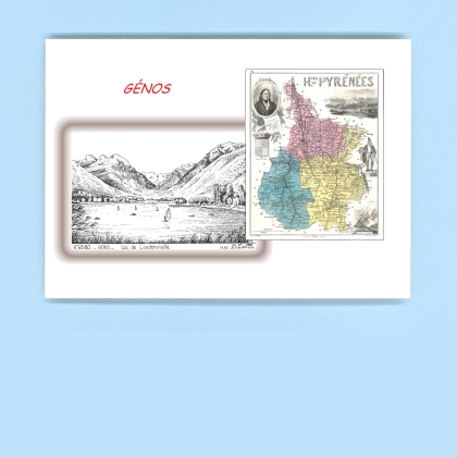 Cartes Postales impression Noir avec dpartement sur la ville de GENOS Titre : lac de loudenvielle