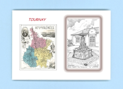 Cartes Postales impression Noir avec dpartement sur la ville de TOURNAY Titre : place denagiscarde