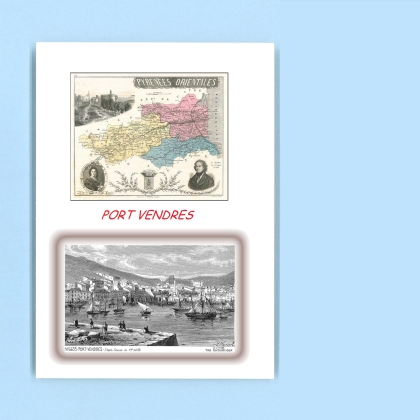 Cartes Postales impression Noir avec dpartement sur la ville de PORT VENDRES Titre : vue