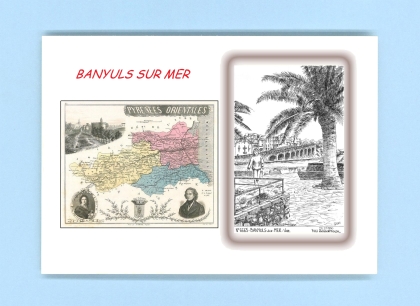 Cartes Postales impression Noir avec dpartement sur la ville de BANYULS SUR MER Titre : vue