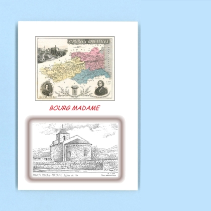Cartes Postales impression Noir avec dpartement sur la ville de BOURG MADAME Titre : eglise de hix