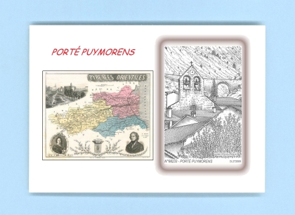 Cartes Postales impression Noir avec dpartement sur la ville de PORTE PUYMORENS Titre : vue