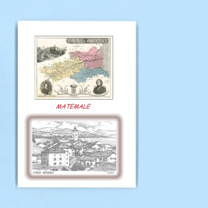 Cartes Postales impression Noir avec dpartement sur la ville de MATEMALE Titre : vue