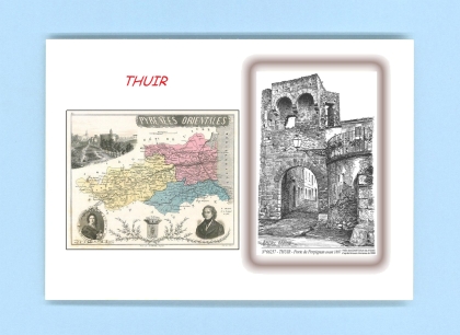 Cartes Postales impression Noir avec dpartement sur la ville de THUIR Titre : porte de perpignan avant 1887