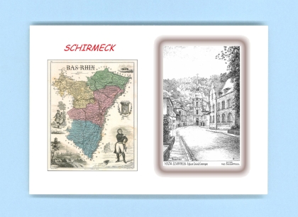 Cartes Postales impression Noir avec dpartement sur la ville de SCHIRMECK Titre : eglise st georges