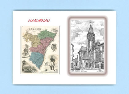 Cartes Postales impression Noir avec dpartement sur la ville de HAGUENAU Titre : st georges