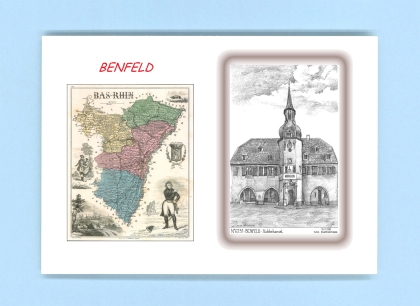 Cartes Postales impression Noir avec dpartement sur la ville de BENFELD Titre : stubbehansel