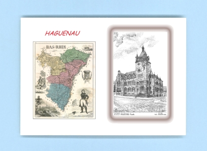 Cartes Postales impression Noir avec dpartement sur la ville de HAGUENAU Titre : musee