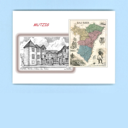Cartes Postales impression Noir avec dpartement sur la ville de MUTZIG Titre : chateau des rohan