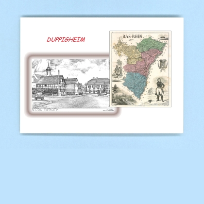 Cartes Postales impression Noir avec dpartement sur la ville de DUPPIGHEIM Titre : vue