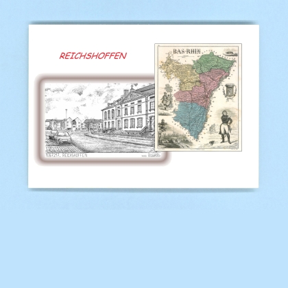 Cartes Postales impression Noir avec dpartement sur la ville de REICHSHOFFEN Titre : vue