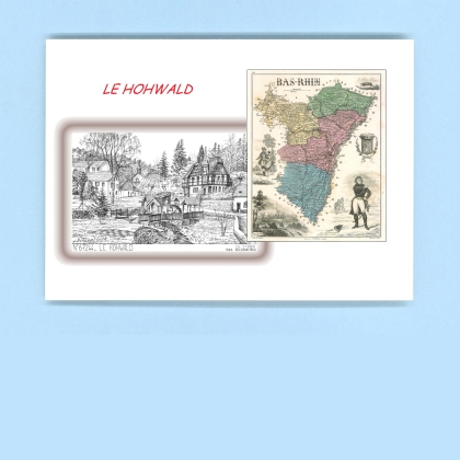 Cartes Postales impression Noir avec dpartement sur la ville de LE HOHWALD Titre : vue