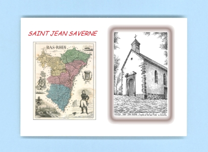 Cartes Postales impression Noir avec dpartement sur la ville de ST JEAN SAVERNE Titre : chapelle du mont st michel