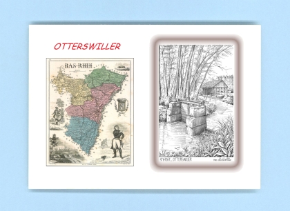 Cartes Postales impression Noir avec dpartement sur la ville de OTTERSWILLER Titre : vue