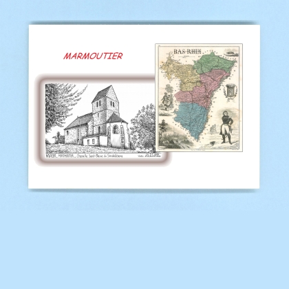 Cartes Postales impression Noir avec dpartement sur la ville de MARMOUTIER Titre : chapelle st blaise du sindelsb