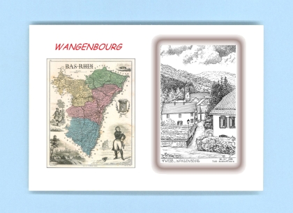 Cartes Postales impression Noir avec dpartement sur la ville de WANGENBOURG Titre : vue