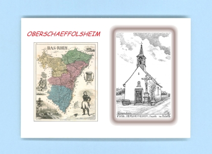 Cartes Postales impression Noir avec dpartement sur la ville de OBERSCHAEFFOLSHEIM Titre : chapelle