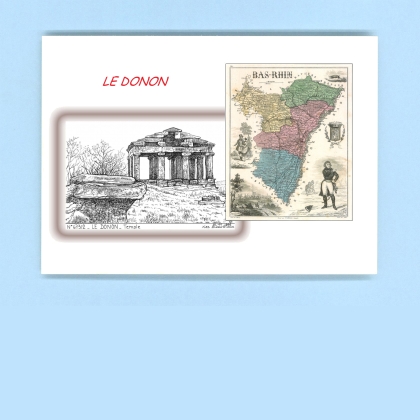 Cartes Postales impression Noir avec dpartement sur la ville de LE DONON Titre : temple