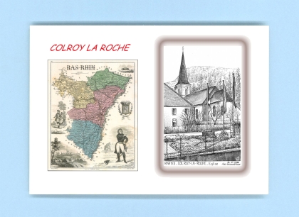 Cartes Postales impression Noir avec dpartement sur la ville de COLROY LA ROCHE Titre : eglise