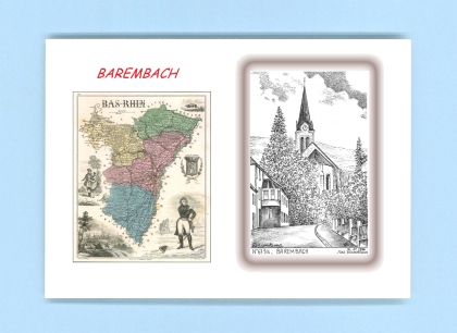 Cartes Postales impression Noir avec dpartement sur la ville de BAREMBACH Titre : vue