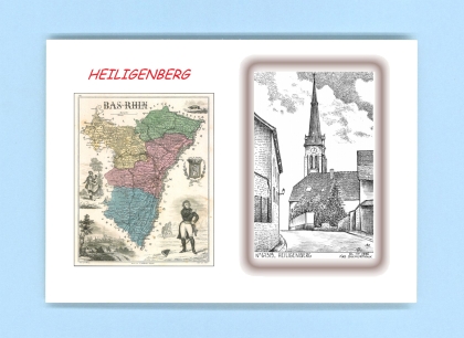 Cartes Postales impression Noir avec dpartement sur la ville de HEILIGENBERG Titre : vue