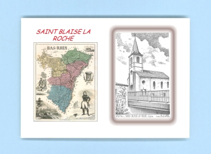 Cartes Postales impression Noir avec dpartement sur la ville de ST BLAISE LA ROCHE Titre : eglise