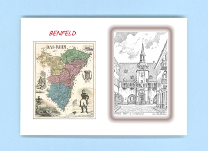 Cartes Postales impression Noir avec dpartement sur la ville de BENFELD Titre : stubbehansel (mairie)