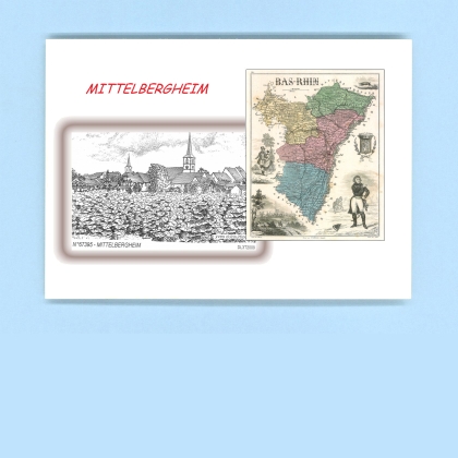 Cartes Postales impression Noir avec dpartement sur la ville de MITTELBERGHEIM Titre : vue