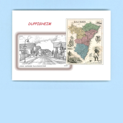 Cartes Postales impression Noir avec dpartement sur la ville de DUPPIGHEIM Titre : rue du general de gaulle