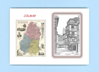 Cartes Postales impression Noir avec dpartement sur la ville de COLMAR Titre : rue des serruriers