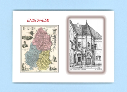 Cartes Postales impression Noir avec dpartement sur la ville de ENSISHEIM Titre : la regence
