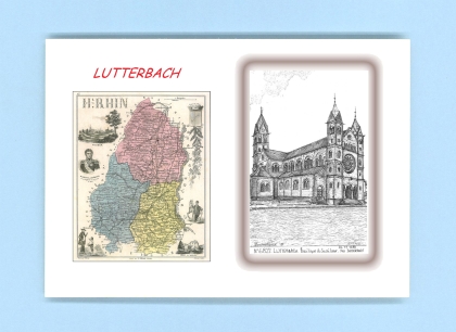 Cartes Postales impression Noir avec dpartement sur la ville de LUTTERBACH Titre : basilique du sacre coeur