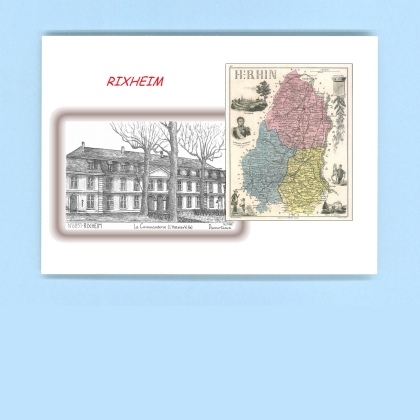 Cartes Postales impression Noir avec dpartement sur la ville de RIXHEIM Titre : la commanderie (mairie)