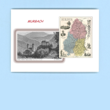 Cartes Postales impression Noir avec dpartement sur la ville de MURBACH Titre : ballon des vosges