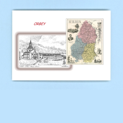 Cartes Postales impression Noir avec dpartement sur la ville de ORBEY Titre : abbaye de pairis
