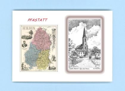 Cartes Postales impression Noir avec dpartement sur la ville de PFASTATT Titre : eglise st maurice