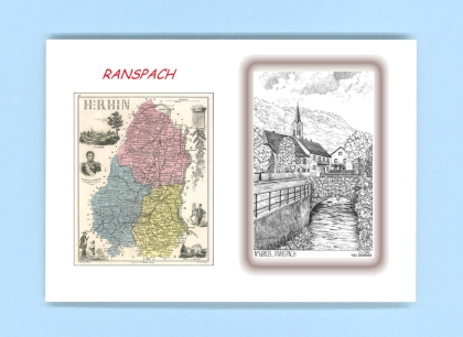 Cartes Postales impression Noir avec dpartement sur la ville de RANSPACH Titre : vue