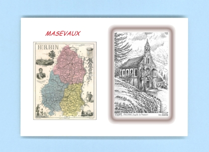 Cartes Postales impression Noir avec dpartement sur la ville de MASEVAUX Titre : chapelle de houppach