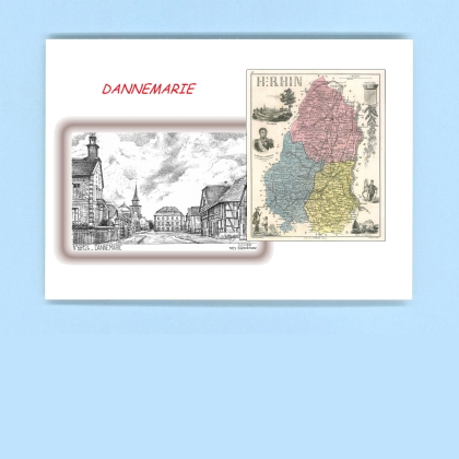 Cartes Postales impression Noir avec dpartement sur la ville de DANNEMARIE Titre : vue