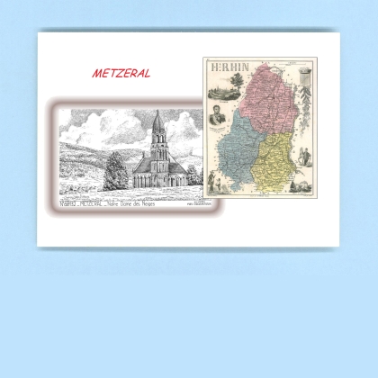 Cartes Postales impression Noir avec dpartement sur la ville de METZERAL Titre : notre dame des neiges