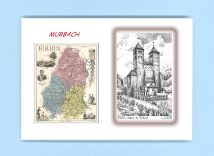 Cartes Postales impression Noir avec dpartement sur la ville de MURBACH Titre : abbaye de murbach