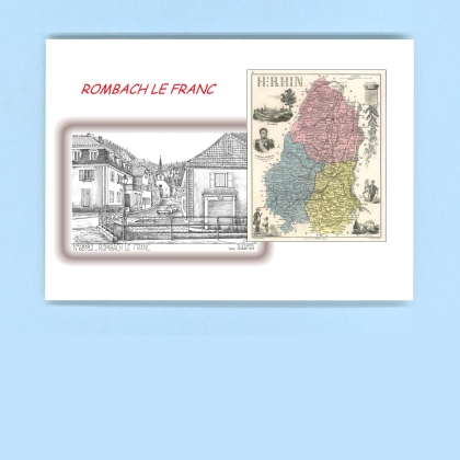 Cartes Postales impression Noir avec dpartement sur la ville de ROMBACH LE FRANC Titre : vue