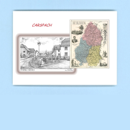 Cartes Postales impression Noir avec dpartement sur la ville de CARSPACH Titre : vue