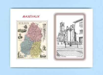 Cartes Postales impression Noir avec dpartement sur la ville de MASEVAUX Titre : vue