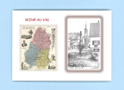 Cartes Postales impression Noir avec dpartement sur la ville de WIHR AU VAL Titre : vue