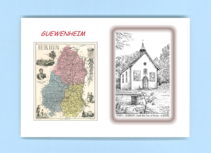 Cartes Postales impression Noir avec dpartement sur la ville de GUEWENHEIM Titre : chapelle notre dame des boulea