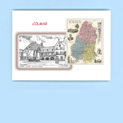 Cartes Postales impression Noir avec dpartement sur la ville de COLMAR Titre : ancienne douane