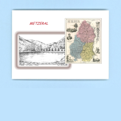 Cartes Postales impression Noir avec dpartement sur la ville de METZERAL Titre : etang
