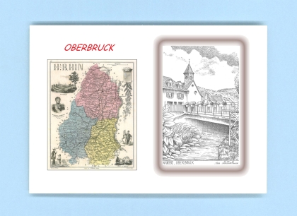 Cartes Postales impression Noir avec dpartement sur la ville de OBERBRUCK Titre : vue