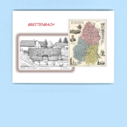 Cartes Postales impression Noir avec dpartement sur la ville de BREITENBACH Titre : ancienne brasserie